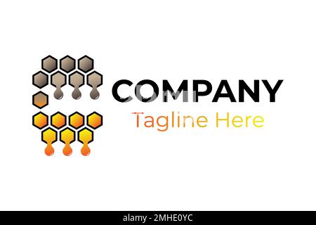 Letter C honeycomb logo. Simple logo, hexagon represent a honeycomb and letter C. Suitable to kids toy shop, health company, restaurant. Stock Vector