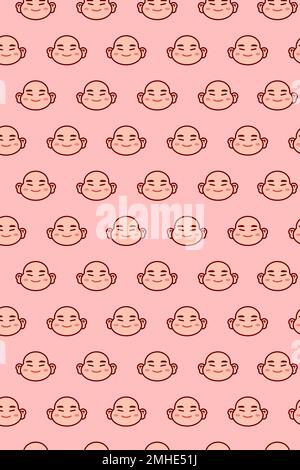 Chinese laughing Buddha wallpaper vector Stock Vector