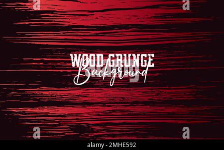 Wood Grunge Background With Red Color Stock Vector