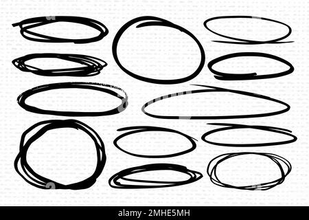 Black oval banner frame vector collection Stock Vector