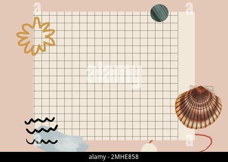 Clam shell pattern on grid background vector Stock Vector