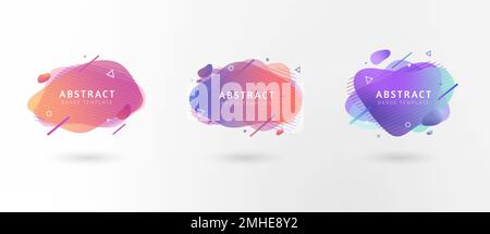 Colorful abstract oval badge vectors collection Stock Vector