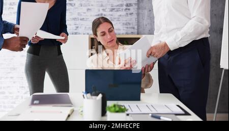 Corporate Diverse Business People. Employee Group Teamwork Stock Photo