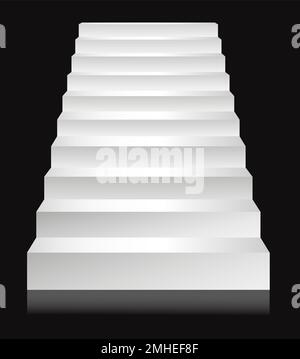 Stairs or staircases, podium ladder template, steps or stairway Stock Vector