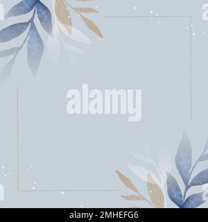 Blank leafy square frame social ads template vector Stock Vector