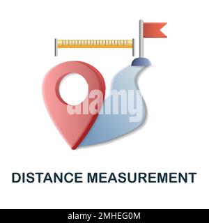 Distance Measurement icon. 3d illustration from measurement collection. Creative Distance Measurement 3d icon for web design, templates, infographics Stock Vector