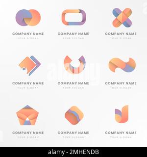 Colorful logo branding design vector set Stock Vector