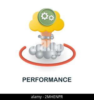 Performance icon. 3d illustration from performance collection. Creative Performance 3d icon for web design, templates, infographics and more Stock Vector
