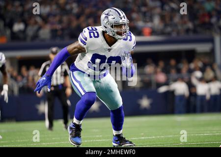 Oct 6, 2019: Dallas Cowboys defensive end Dorance Armstrong #92 reaches for Green  Bay Packers quarterback Aaron Rodgers #12 for a sack during an NFL game  between the Green Bay Packers and