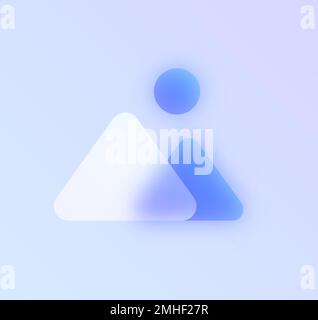 mountains glass morphism trendy style icon Stock Vector