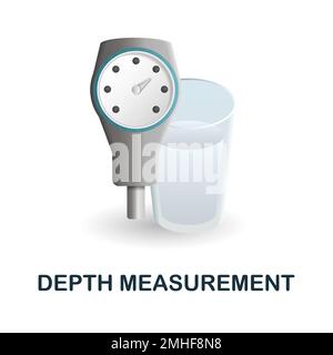 Depth Measurement icon. 3d illustration from measurement collection. Creative Depth Measurement 3d icon for web design, templates, infographics and Stock Vector