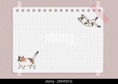 Cat lover pattern dotted note paper template vector Stock Vector
