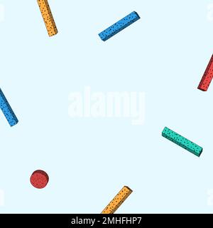 Colorful Memphis patterned on light blue background vector Stock Vector