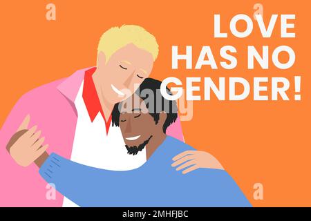 LGBTQ gay couple banner template vector for pride month Stock Vector