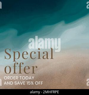 Special offer editable template vector ocean background Stock Vector