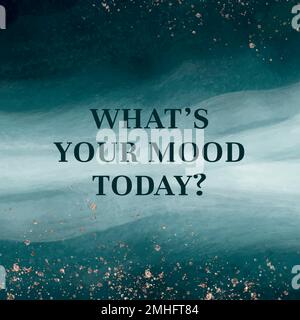 Ocean wave editable template vector what&rsquo;s your mood today text Stock Vector