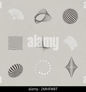 Abstract 3D design elements collection vector Stock Vector