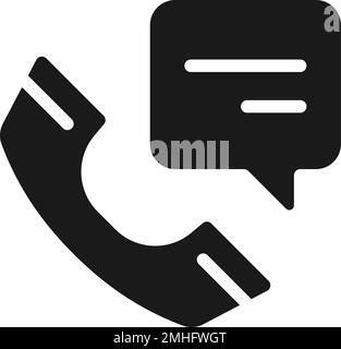 Cell phone with speech bubble black glyph icon Stock Vector