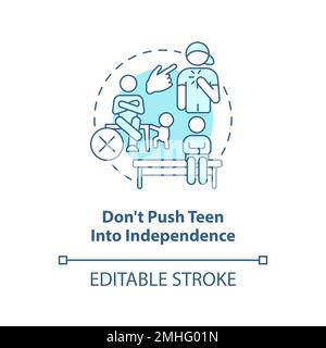 Do not push teen into independence turquoise concept icon Stock Vector