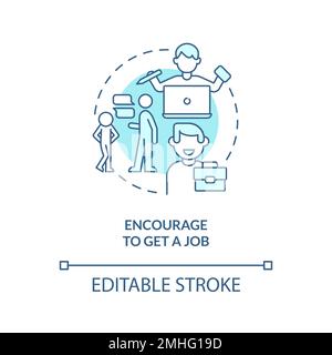 Encourage to get job turquoise concept icon Stock Vector