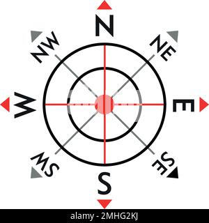 Navigation hemisphere, illustration, symbol vector Stock Vector