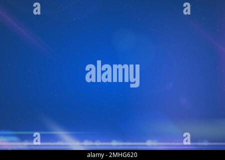 Futuristic anamorphic lens flare vector lighting effect on deep blue background Stock Vector