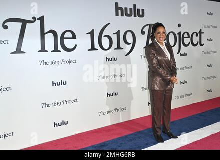 Los Angeles, USA. 26th Jan, 2023. Oprah Winfrey at the premiere for 'The 1619 Project' at the Academy Museum of Motion Pictures. Picture Credit: Paul Smith/Alamy Live News Stock Photo