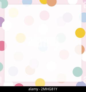 Pastel polka dot frame vector in cute pastel pattern Stock Vector