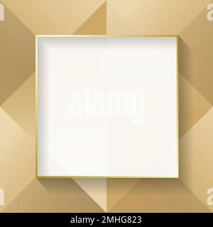 Blank square beige abstract frame vector Stock Vector