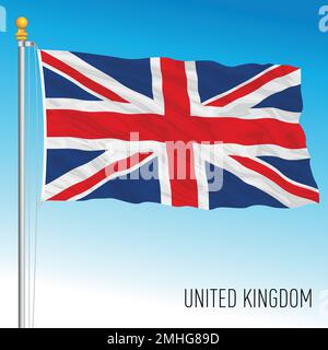 UK, Union Jack flag, United Kingdom, european country, vector illustration Stock Vector