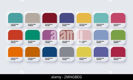 Trendy Colour Catalog Inspiration Palette in RGB and HEX Stock Vector