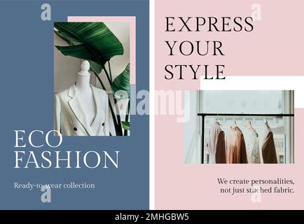 Eco fashion business template vector set Stock Vector