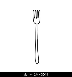 Doodle fork vector illustration Stock Vector