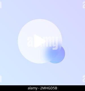 play button glass morphism trendy style icon Stock Vector