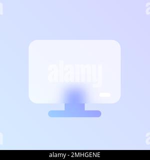computer monitor glass morphism trendy style icon Stock Vector