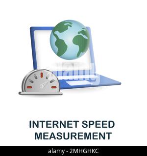 Internet Speed Measurement icon. 3d illustration from measurement collection. Creative Internet Speed Measurement 3d icon for web design, templates Stock Vector