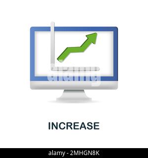 Increase icon. 3d illustration from performance collection. Creative Increase 3d icon for web design, templates, infographics and more Stock Vector