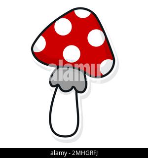 Red fly agaric isolated on white background. vector illustration. Stock Vector