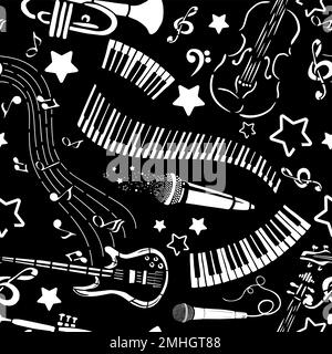 Seamless pattern music and notes. Vector illustration Stock Vector