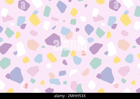 Background seamless pattern vector with cute pastel terrazzo Stock Vector