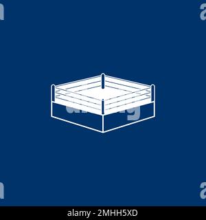 boxing ring logo vector illustration design template. Stock Vector