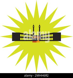 kaaba vector icon. the mecca of worship for Muslims, logo design illustration Stock Vector
