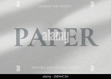 Deboss text effect vector editable template Stock Vector