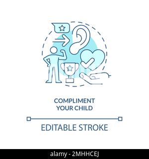 Compliment your child turquoise concept icon Stock Vector