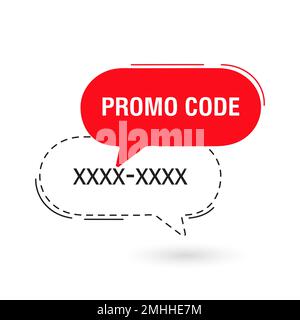 Promo code, coupon code label design. Geometric flat banner. Vector illustration Stock Vector