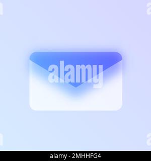mail glass morphism trendy style icon Stock Vector