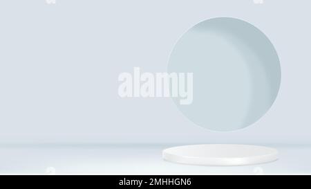 Display podium 3D rendering psd minimal blue product backdrop Stock Vector