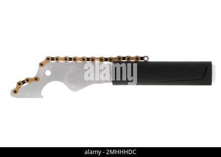 Bicycle chain whip on white background Stock Photo
