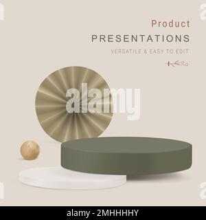 3D product backdrop template vector simple style Stock Vector