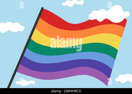 Rainbow pride flag vector background Stock Vector